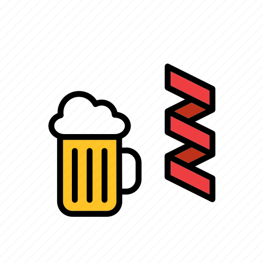 College, education, faculty, university, beer, party, streamer icon - Download on Iconfinder