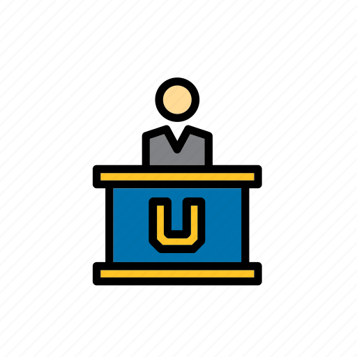 College, education, faculty, university, lectern, man, person icon - Download on Iconfinder
