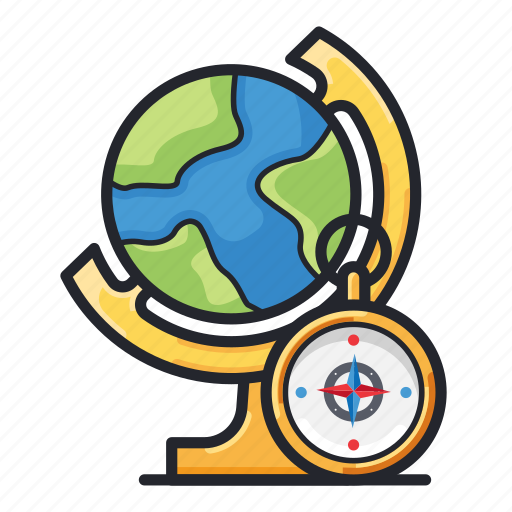 Compass, education, globe, guide, map, science icon - Download on Iconfinder
