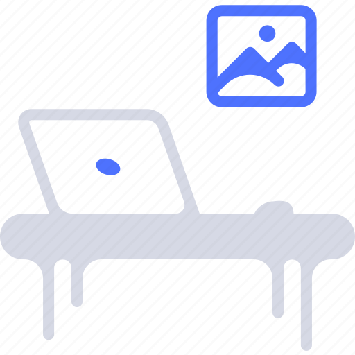 Desk, laptop, study table, workplace icon - Download on Iconfinder
