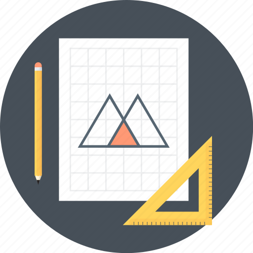 Draw, geometry, paper, ruler, wire frame icon - Download on Iconfinder