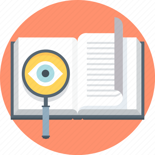 Book, discover, discovery, learn, magnifier, search, teach icon - Download on Iconfinder