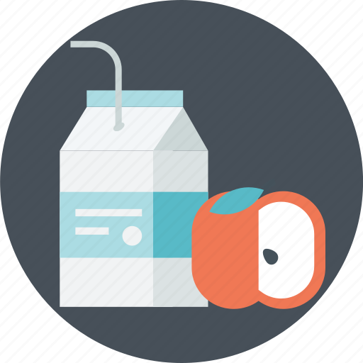 Apple, back to school, lunch, milk, school icon - Download on Iconfinder