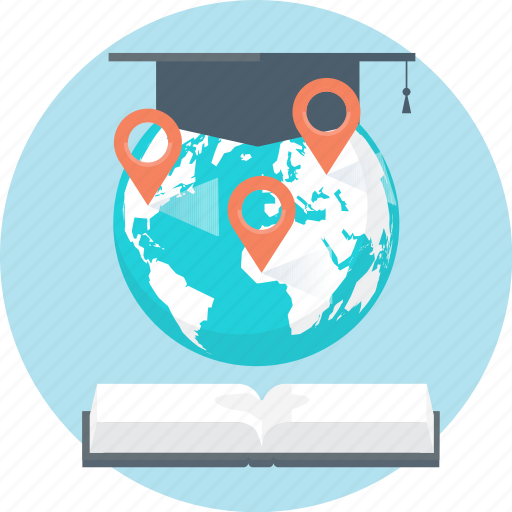 Book, cap, distance education, earth, globe, graduation, international icon - Download on Iconfinder