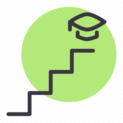 Higher education, higher studies, step by step, rise, education, graduation icon - Download on Iconfinder
