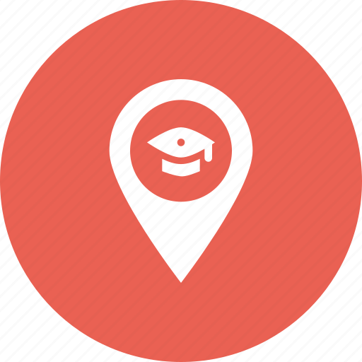College, graduation, location, marker, pin, school, university icon - Download on Iconfinder