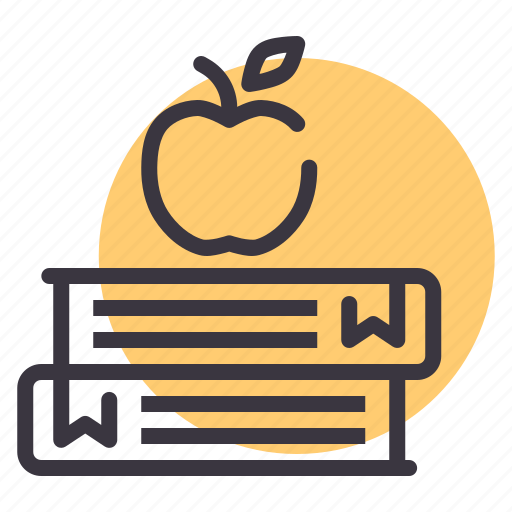 Apple, book, education, knowledge, learn, school, study icon - Download on Iconfinder