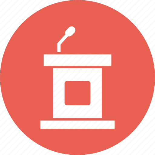 Conference, dias, microphone, podium, rostrum, speech, stage icon - Download on Iconfinder