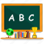 abc, blackboard, book, cup, education, green, school 