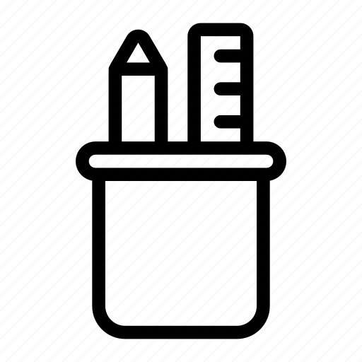 Pencil, jar, stationary, ruler, education icon - Download on Iconfinder