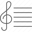 clef, melody, music, notes, song, staff, treble