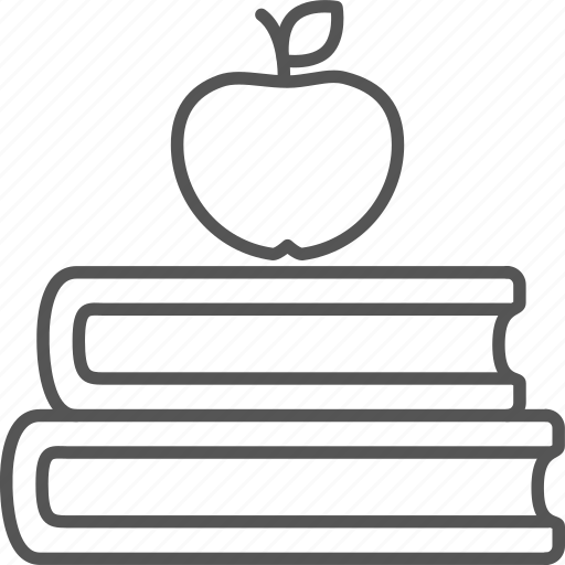 Apple, books, classbook, education, learning, school, snack icon - Download on Iconfinder
