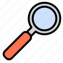 glass, learning, magnifying, report, search, study, tool