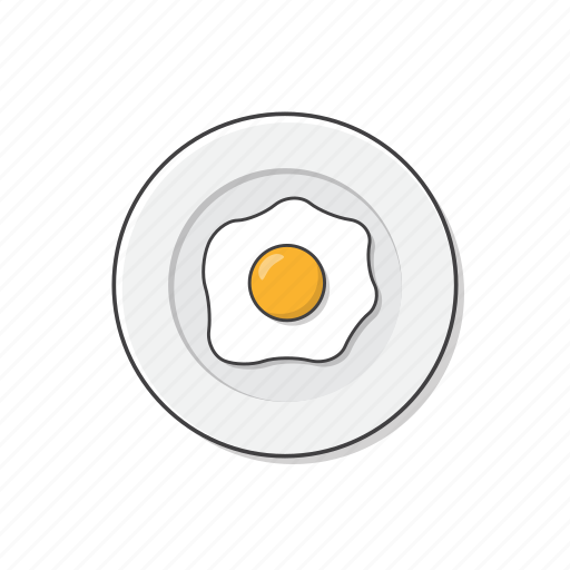 Fried, egg, plate, omelette, food, cooking, eat icon - Download on Iconfinder