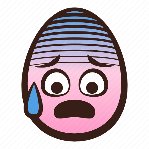 Anxious, easter, egg, emoji, face, funny, sweat icon - Download on Iconfinder