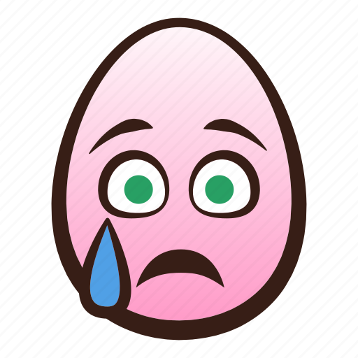Crying, easter, egg, emoji, face, funny, head icon - Download on Iconfinder