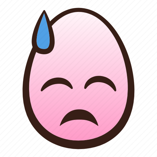 Downcast, easter, egg, emoji, face, funny, sweat icon - Download on Iconfinder