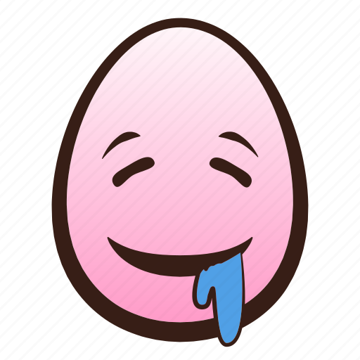 Drooling, easter, egg, emoji, face, funny, head icon - Download on Iconfinder