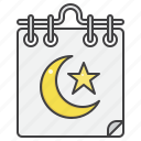 calendar, eid, mubarak, date, schedule, event, crescent