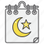 calendar, eid, mubarak, date, schedule, event, crescent 