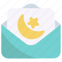mail, email, message, envelope, crescent, star, moon