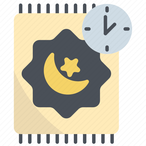 Prayer, time, prayer time, sajadah, ramadan, islam, prayer-rug icon - Download on Iconfinder
