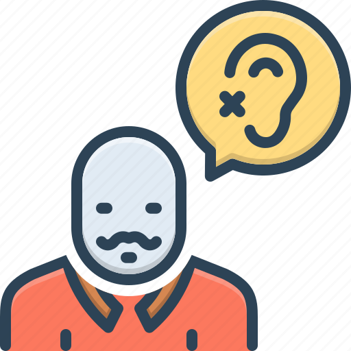 Hearing loss, hearing, deaf, hearing impaired, stone deaf, disability, auditory icon - Download on Iconfinder