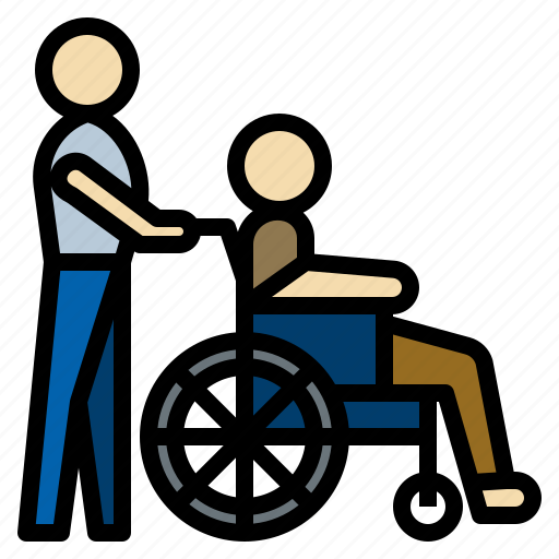 Aid, assisted, disable, elderly, handicapped, wheelchair icon - Download on Iconfinder