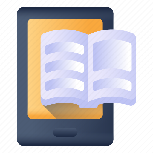 Mobile book, ebook, elearning, online book, online study icon - Download on Iconfinder