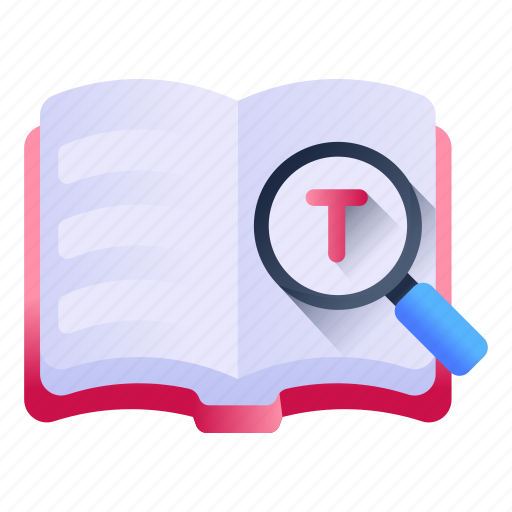 Search dictionary, search book, search word, dictionary research, dictionary analysis icon - Download on Iconfinder
