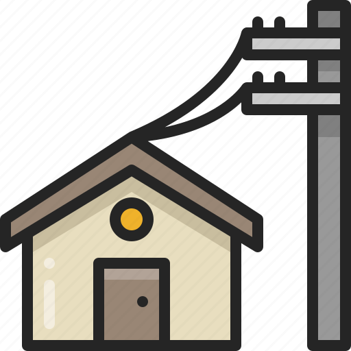 House, distribution, electricity, home, post icon - Download on Iconfinder