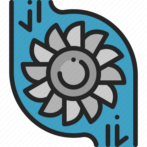 Energy, hydro, turbine, wheel, renewable, water, power icon - Download on Iconfinder