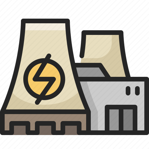 Nuclear, plant, electricity, factory, industry, power, reactor icon - Download on Iconfinder