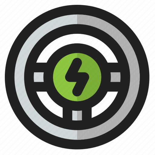 Electric car steering wheel, steering wheel, car driver, steering, wheel, driver electric car, electric car icon - Download on Iconfinder