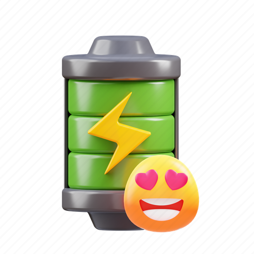 Battery, battery level, charging, charge 3D illustration - Download on Iconfinder