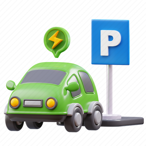 Car, parking, electric car, vehicle 3D illustration - Download on Iconfinder