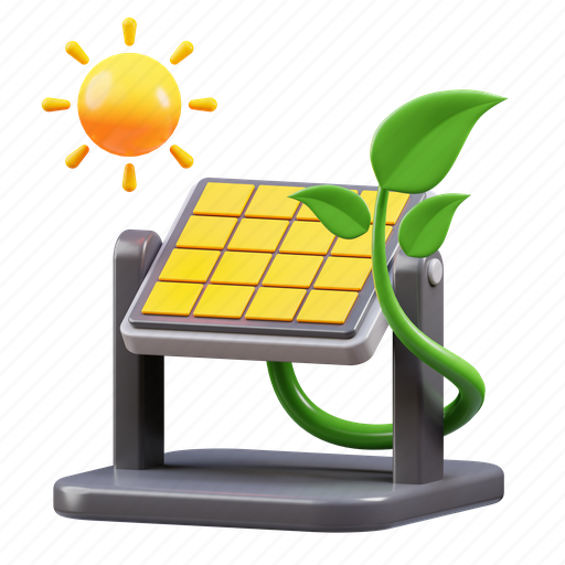 Solar, sun, solar panel, green energy 3D illustration - Download on Iconfinder