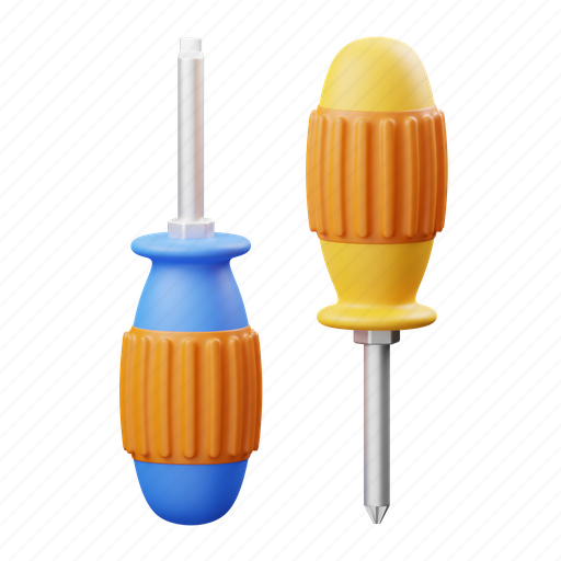 Screw, screwdriver, tool 3D illustration - Download on Iconfinder