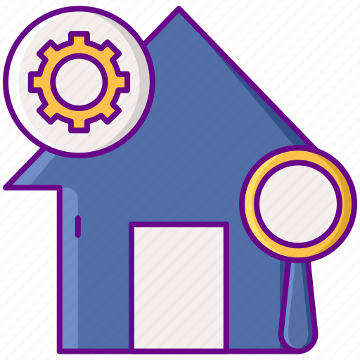 Home, inspector, magnifying glass, system icon - Download on Iconfinder