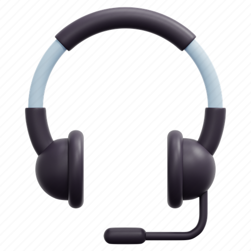 Headset, earphone, headphone, electronics, microphone, device, sound 3D illustration - Download on Iconfinder