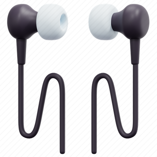 Earphone, earphones, earbuds, headphones, electronics, sound, device 3D illustration - Download on Iconfinder