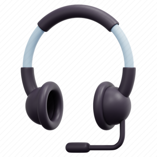 Headset, earphone, headphone, electronics, microphone, sound, device 3D illustration - Download on Iconfinder