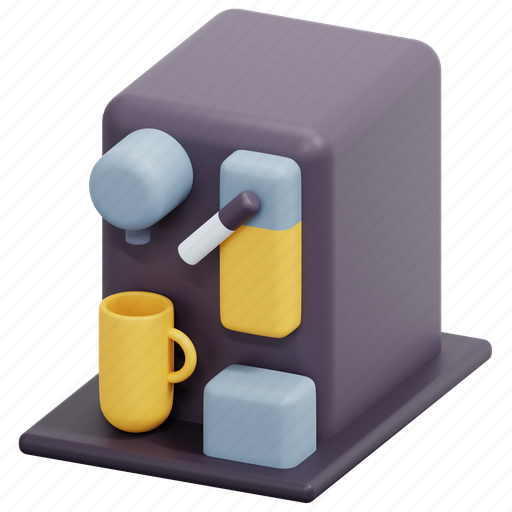 Coffee, machine, cup, food, and, restaurant, espresso 3D illustration - Download on Iconfinder