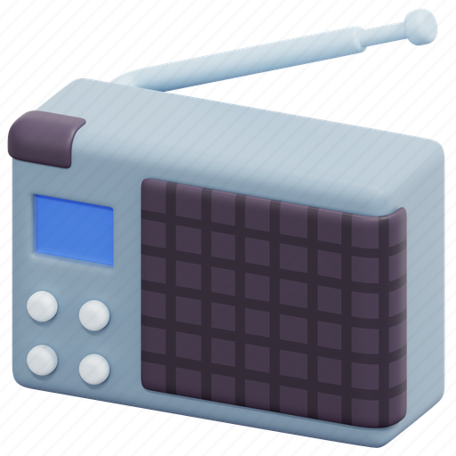 Radio, antenna, electronics, technology, communications, music, and 3D illustration - Download on Iconfinder