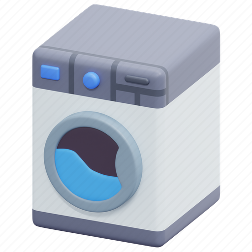 Washing, machine, furniture, and, household, housekeeping, laundry 3D illustration - Download on Iconfinder