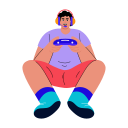 gamer, playing, gamepad, controller, joystick
