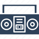 boombox, cassette player, cassette recorder, radio stereo, stereo
