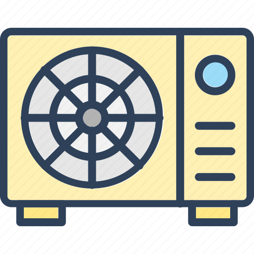 Ac outdoor, air conditioner, air conditioning unit, electronics, outdoor unit icon - Download on Iconfinder