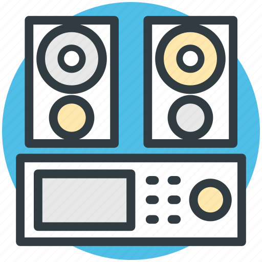 Dvd, dvd player, music system, sound system, speakers icon - Download on Iconfinder