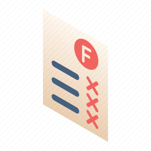 Failed, exam, test, examination, result, grade, incorrect icon - Download on Iconfinder